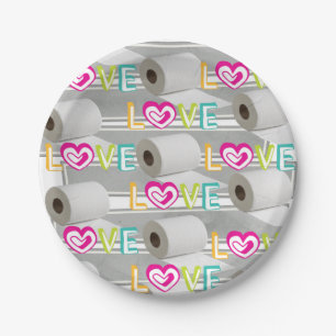 Plato De Papel Papel Plates Red Hearts Toilet Paper Love