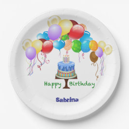 Plato De Papel papeleta de cumpleaños