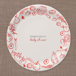 Plato De Papel Paper Party Plates | Mamma Mia Italian Baby Shower