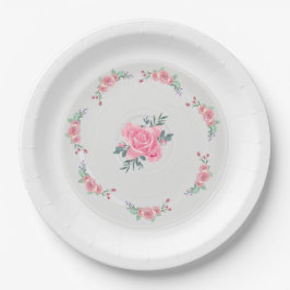 Plato De Papel Paper & Party Plates || Rose Garden Party Plate