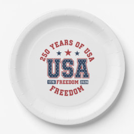Plato De Papel Paper Plate-250th American Independence Tableware