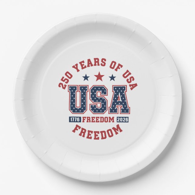 Plato De Papel Paper Plate-250th American Independence Tableware (Anverso)