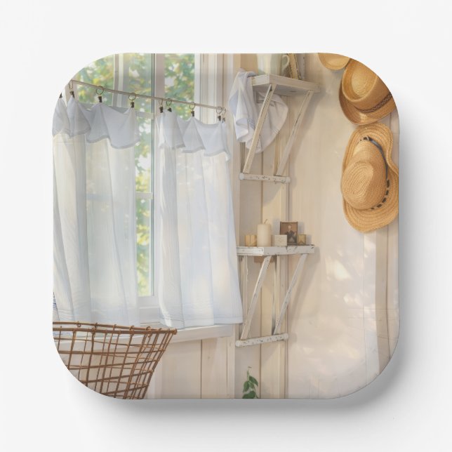 Plato De Papel Paper Plate Curtain in the Wind (Anverso)