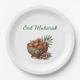 Plato De Papel Paper Plate-Eid Mubarak Tableware