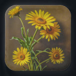Plato De Papel Paper Plate (Yellow Daisies)<br><div class="desc">A bright yellow daisy design decorates these pretty paper plates.</div>