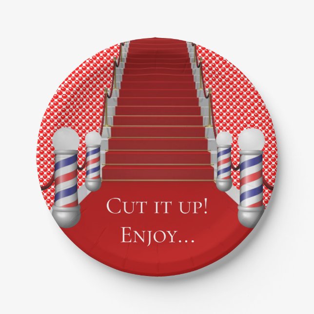 Plato De Papel Paper Plates Barbershop (Anverso)