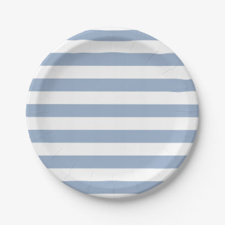 Plato De Papel Paper Plates, Blue & White Stripe Birthday