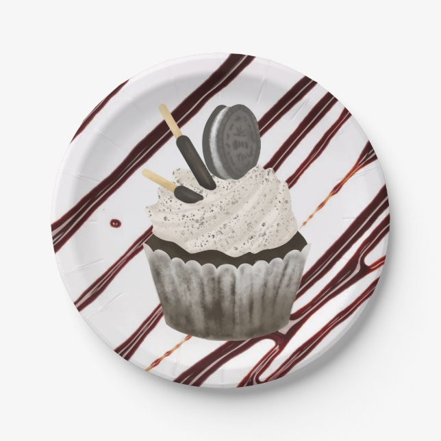 Plato De Papel Paper Plates,  Chocolate Cupcake Fudge  (Anverso)