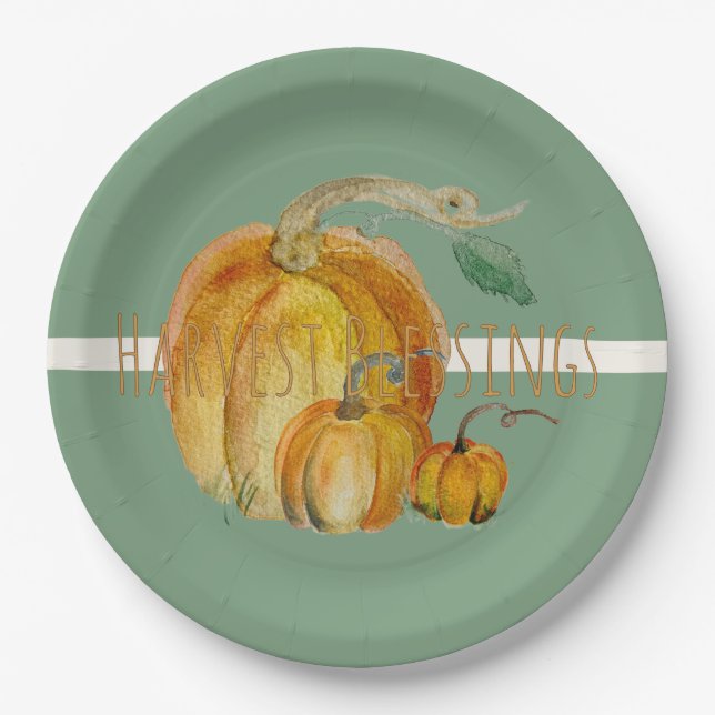 Plato De Papel Paper Plates: Harvest Blessings (Anverso)