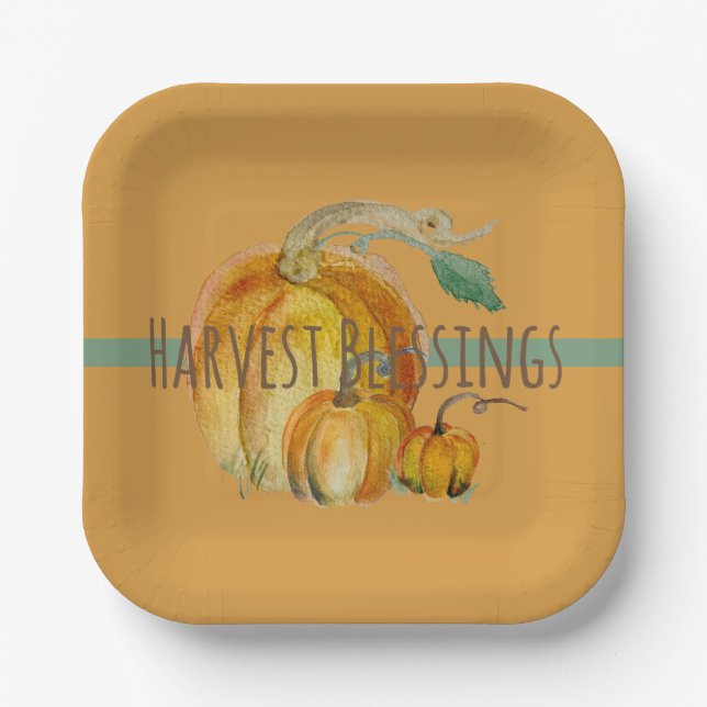 Plato De Papel Paper Plates: Harvest Blessings (Anverso)