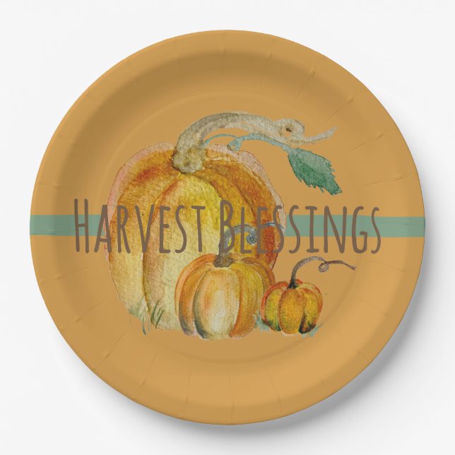 Plato De Papel Paper Plates: Harvest Blessings (Anverso)