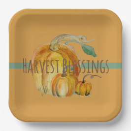 Plato De Papel Paper Plates: Harvest Blessings