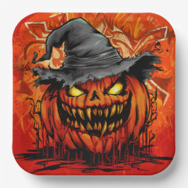 Plato De Papel Paper Plates Série 9 Pumpkin 02