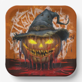 Plato De Papel Paper Plates Série 9 Pumpkin 04