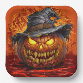 Plato De Papel Paper Plates Série 9 Pumpkin 05