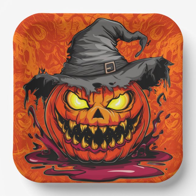 Plato De Papel Paper Plates Série 9 Pumpkin 07 (Anverso)