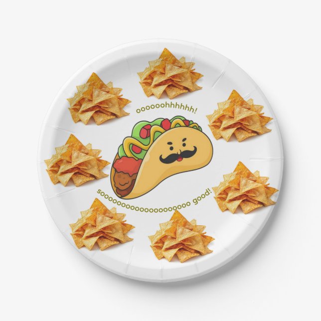 Plato De Papel Paper Plates,  Tacos Tortilla Chips (Anverso)