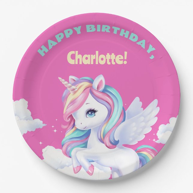Plato De Papel Paper Plates to a magical birthday party. (Anverso)