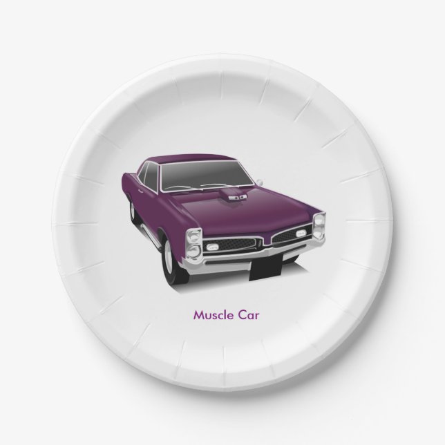Plato De Papel #PaperPlate #MuscleCar #CarDesignPaperPlate (Anverso)