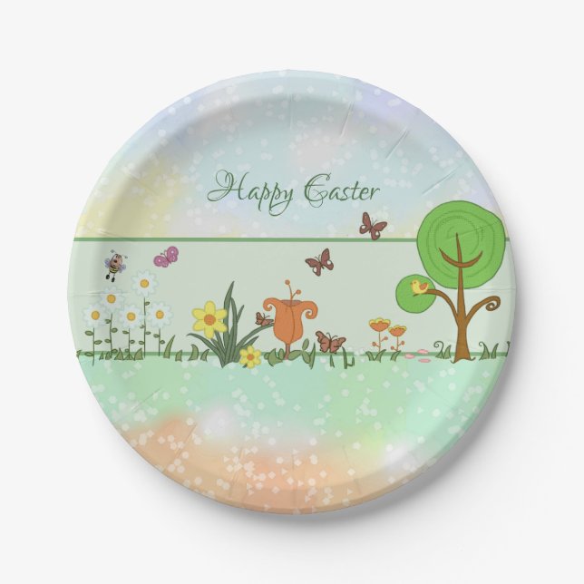 Plato De Papel Papierfrühling Ostern  (Anverso)