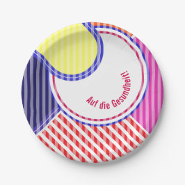 Plato De Papel Papierteller abgestimmt bunt lineal