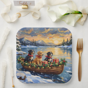 Plato De Papel Papillon Navidad Barco Fiesta