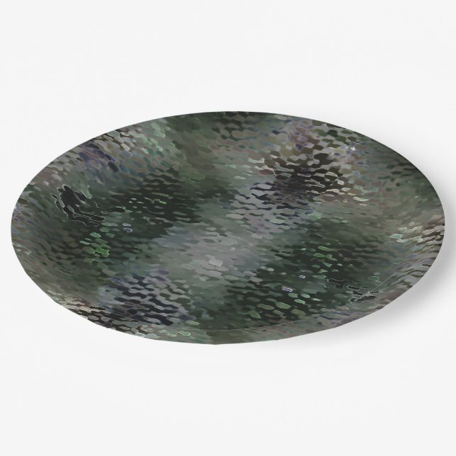 Plato De Papel Paquetes escamosos que flotan sobre fondos oscuros (Angular)