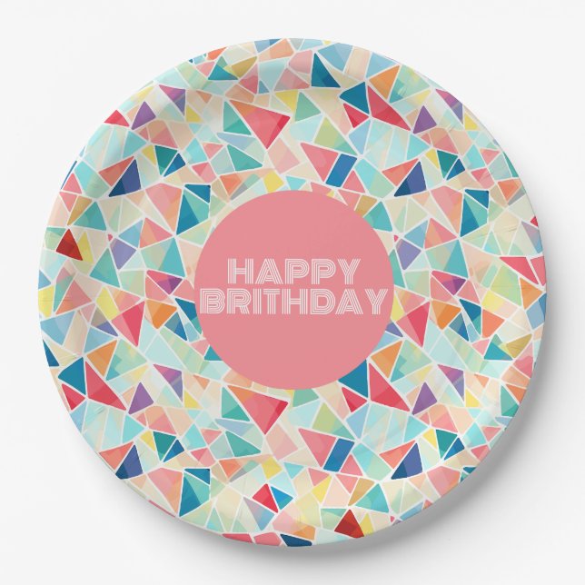 Plato De Papel Par de patrón geométrico 2K de flops de voladizo (Anverso)