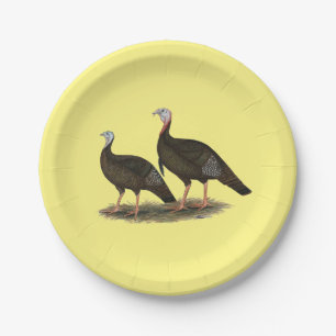 Plato De Papel Par salvaje del este de los pavos