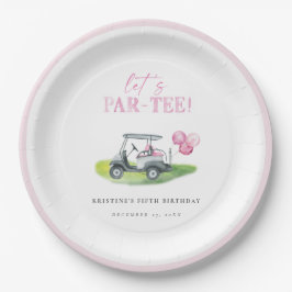 Plato De Papel Par-Tee Pink Golf Birthday Paper Plates