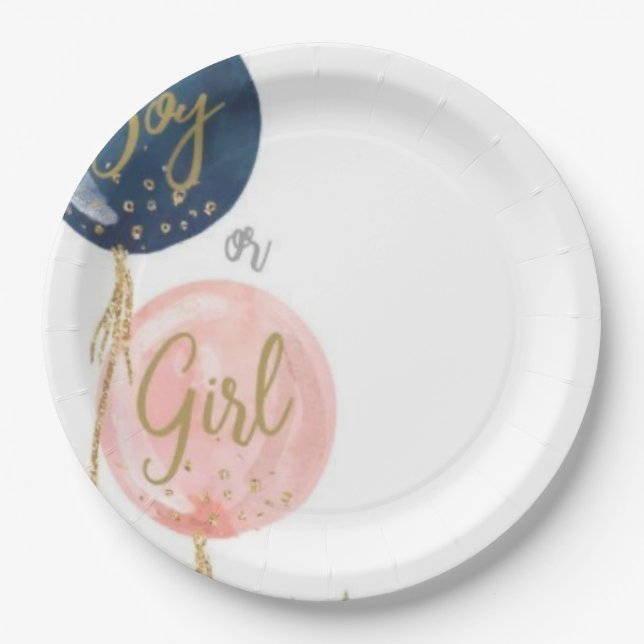 Plato de papel para baby shower  (Anverso)