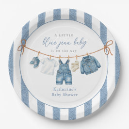Plato de papel para baby shower Blue Jean Baby
