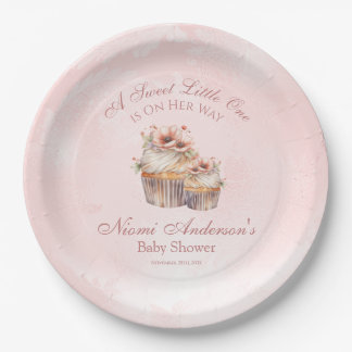 Plato de papel para baby shower Cute Sweet Little