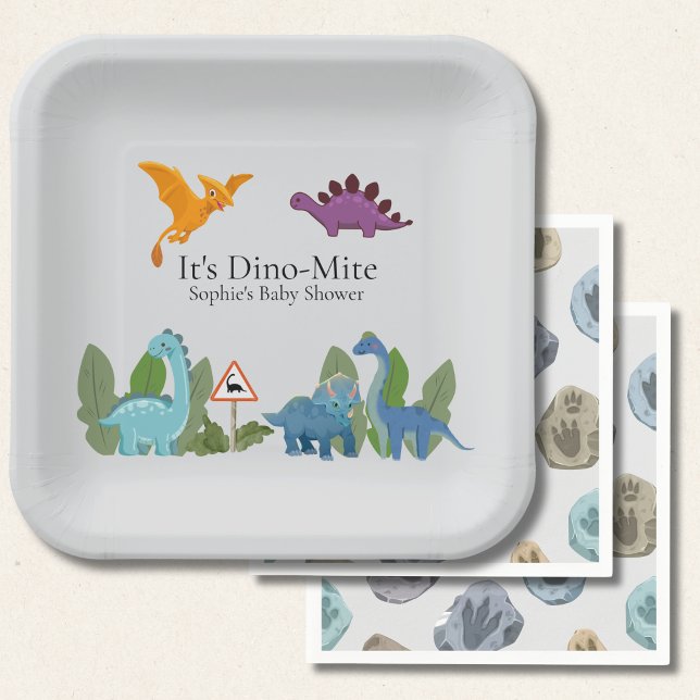 Plato de papel para baby shower de dinosaurios beb (Subido por el creador)