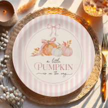 Plato de papel para baby shower de Little Pumpkin