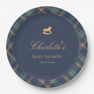 Plato de papel para baby shower de oso de peluche