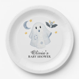 Plato de papel para baby shower de pequeño fantasm