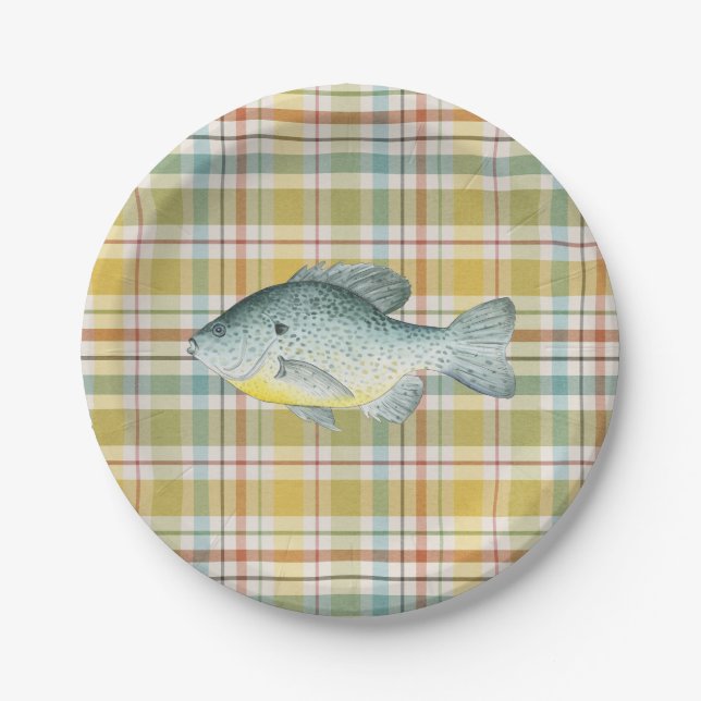 Plato de papel para baby shower de pesca (Anverso)