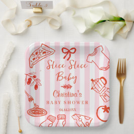 Plato de papel para baby shower italiano Slice Sli