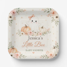 Plato de papel para baby shower Little Boo