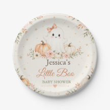 Plato de papel para baby shower Little Boo