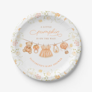 Plato de papel para baby shower Little Pumpkin Wil