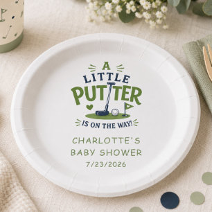 Plato de papel para baby shower Little Putter