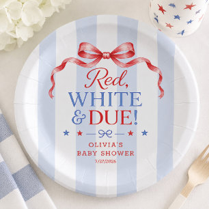 Plato de papel para baby shower patriótico
