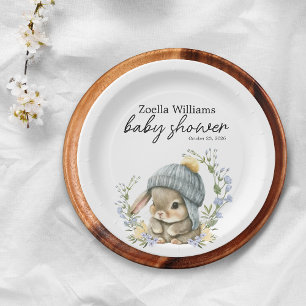 Plato de papel para baby shower Simple Forest Wood