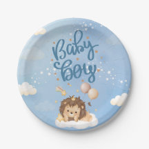 Plato de papel para bebé niño Cute Lion King
