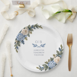 Plato de papel para boda Algo Azul