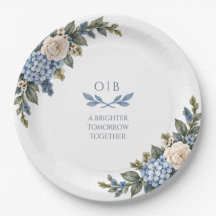 Plato de papel para boda Algo Azul