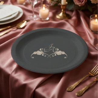Plato de papel para boda barroco de lujo