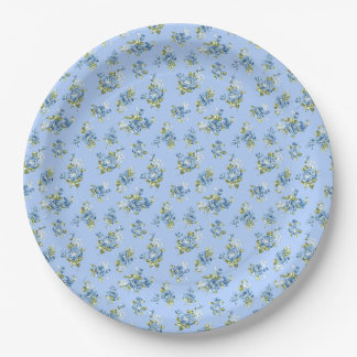 Plato de papel para boda Grandmillennial algo azul